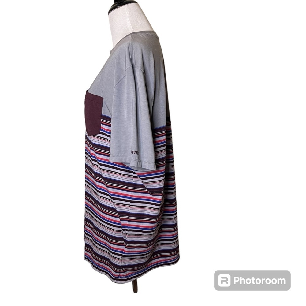 Marmot Men’s Crewneck Colorblock and Striped Short Sleeve Tee T-Shirt Grey - Picture 2 of 9